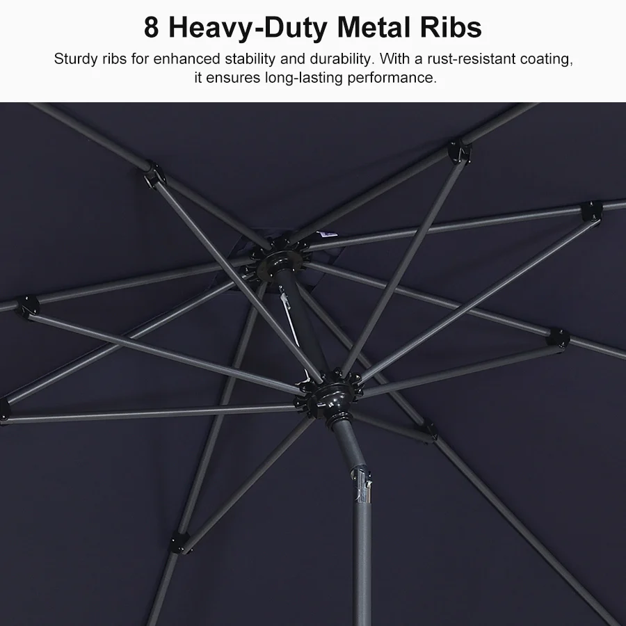 PURPLE LEAF Porch Table Umbrella with Crank and Tilt, Market Patio Umbrella - Image 247