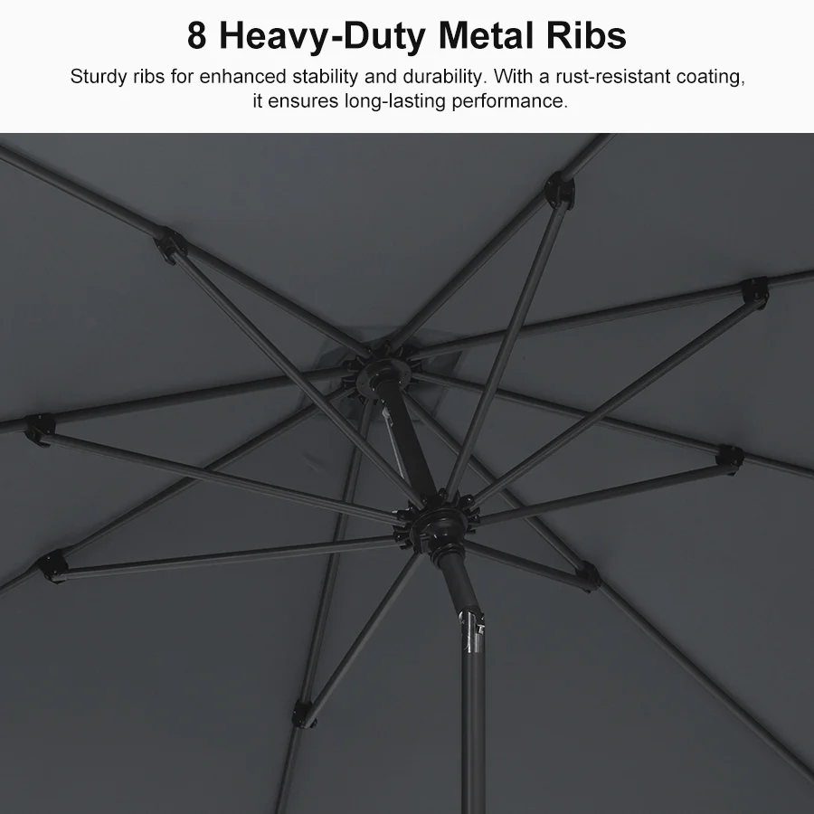 PURPLE LEAF Porch Table Umbrella with Crank and Tilt, Market Patio Umbrella - Image 249
