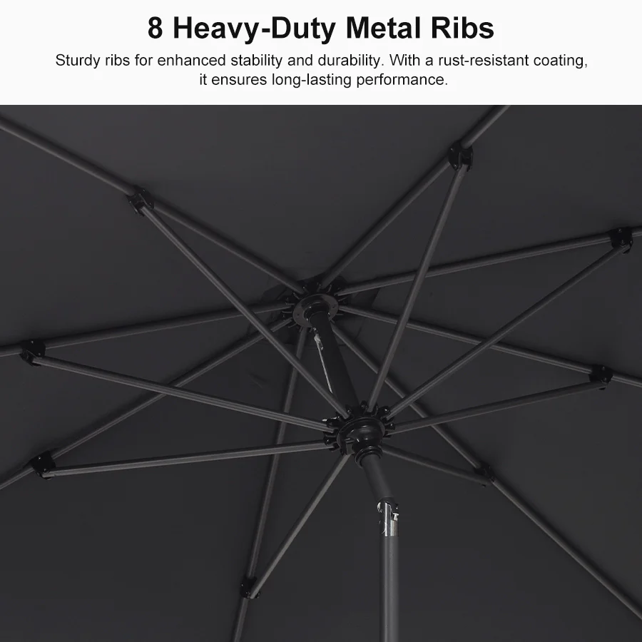 PURPLE LEAF Porch Table Umbrella with Crank and Tilt, Market Patio Umbrella - Image 250