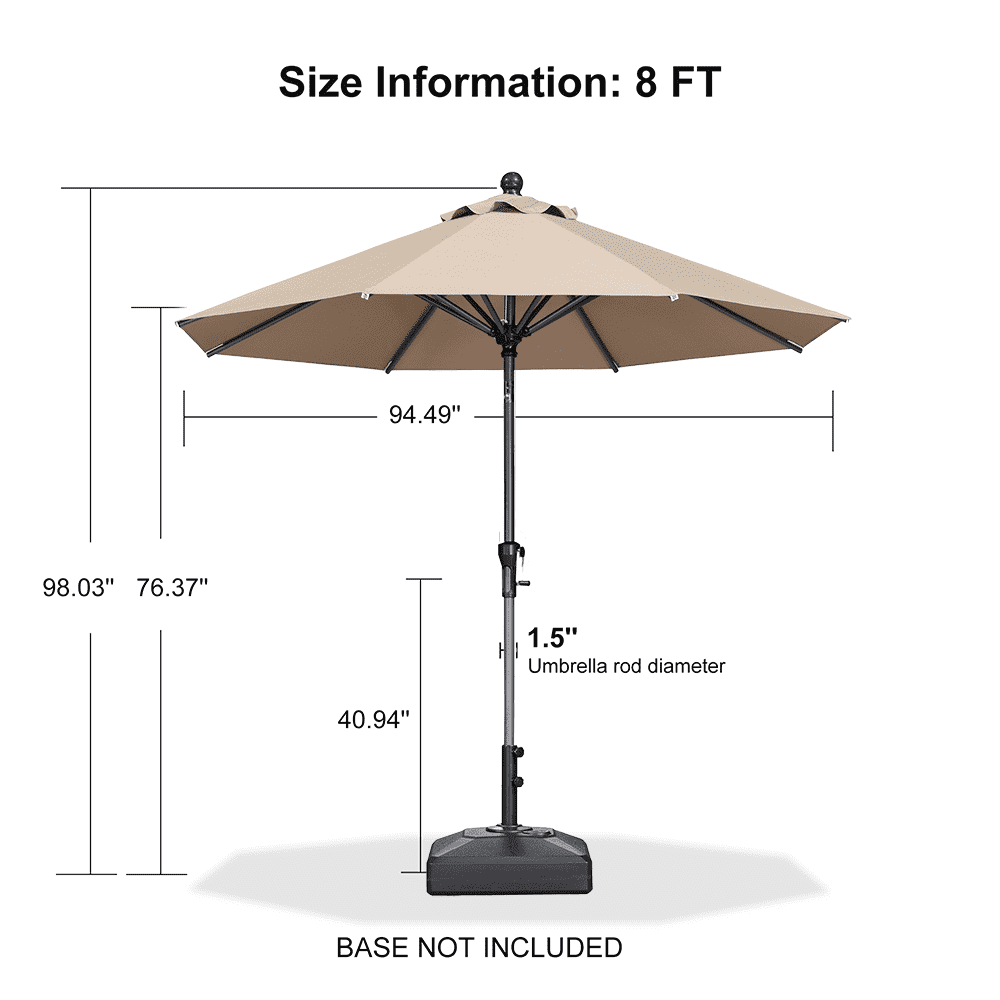 PURPLE LEAF Porch Table Umbrella with Crank and Tilt, Market Patio Umbrella - Image 27