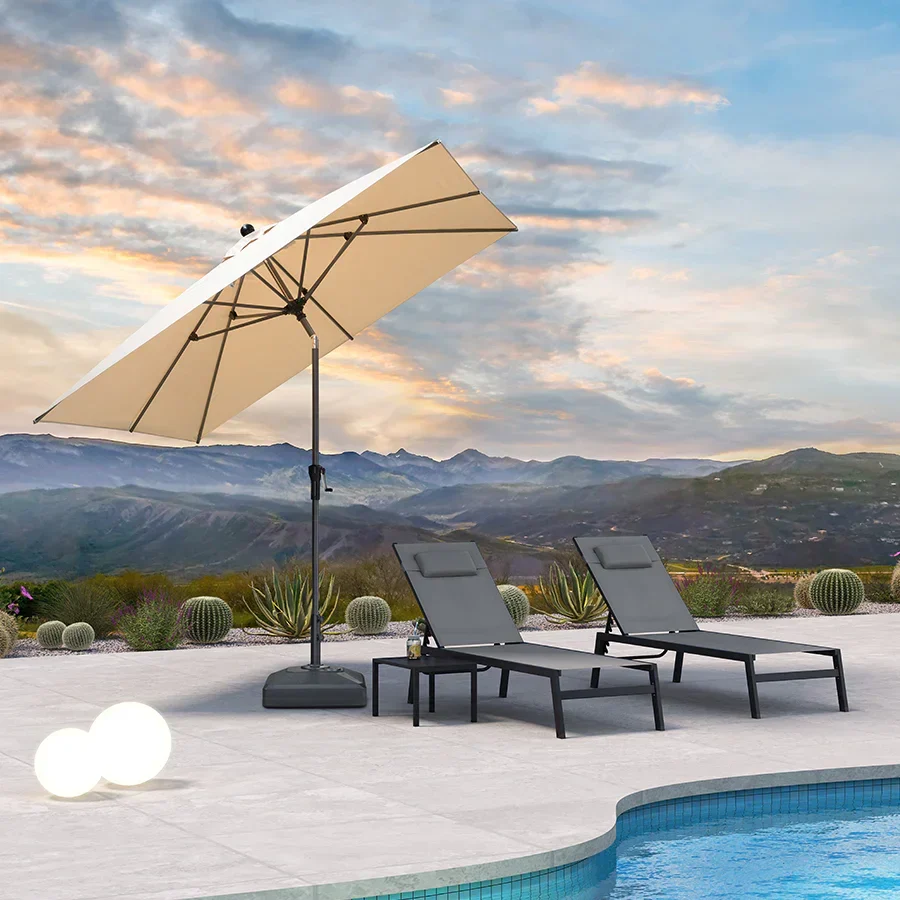 PURPLE LEAF Porch Table Umbrella with Crank and Tilt, Market Patio Umbrella - Image 3