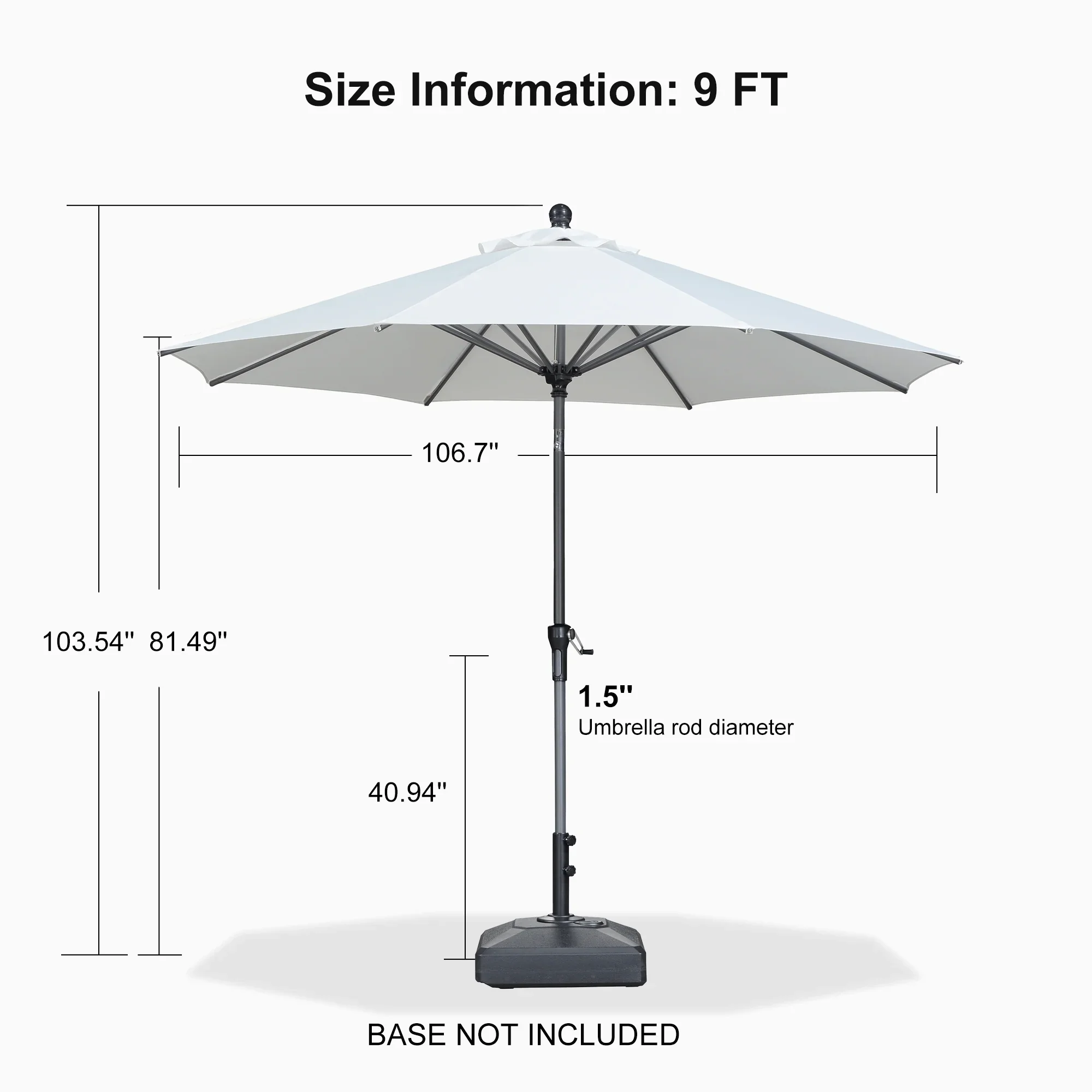 PURPLE LEAF Porch Table Umbrella with Crank and Tilt, Market Patio Umbrella - Image 35