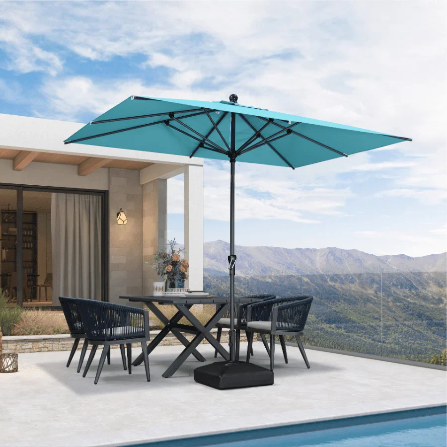 PURPLE LEAF Porch Table Umbrella with Crank and Tilt, Market Patio Umbrella - Image 4