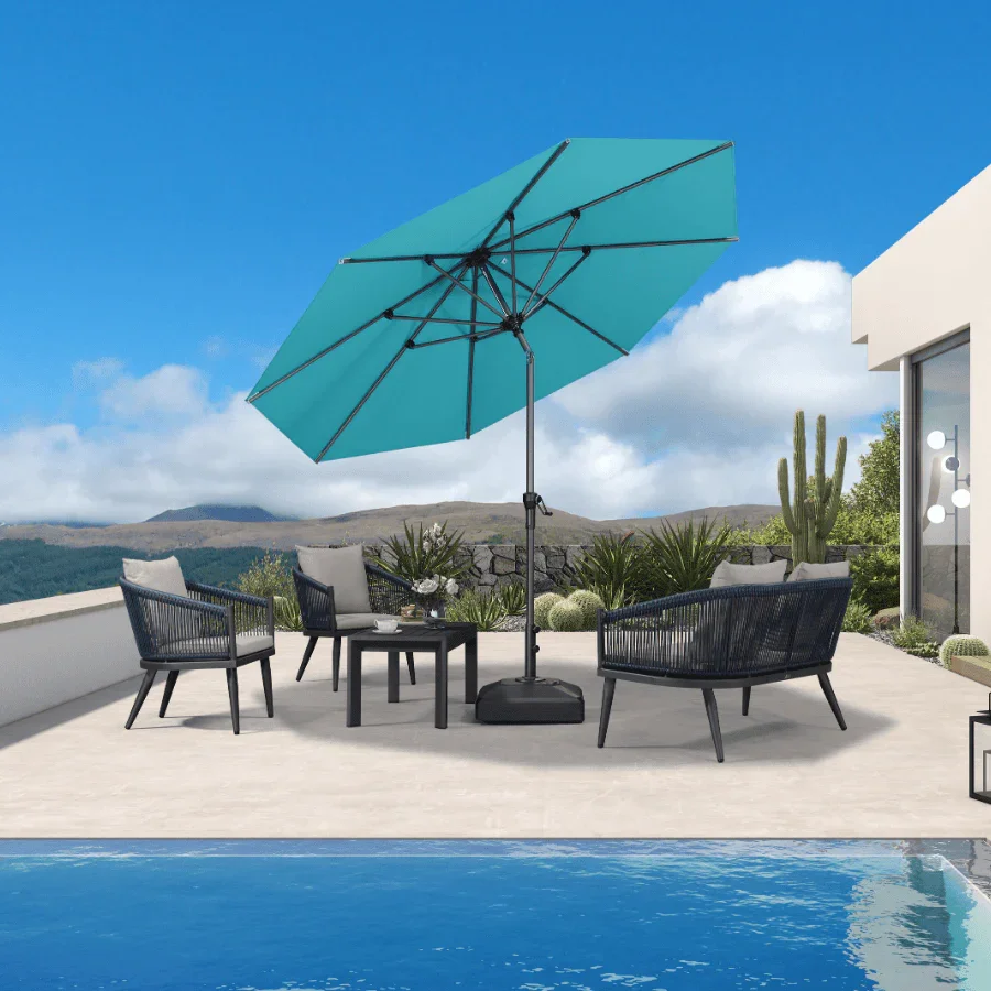 PURPLE LEAF Porch Table Umbrella with Crank and Tilt, Market Patio Umbrella - Image 42