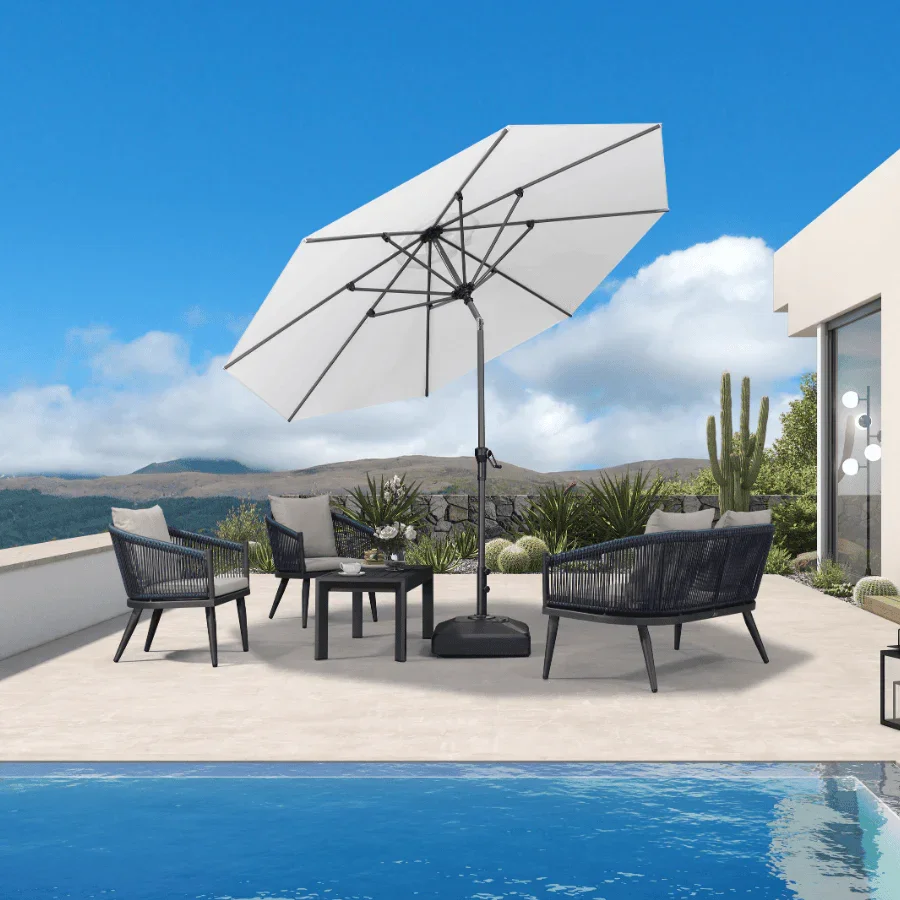 PURPLE LEAF Porch Table Umbrella with Crank and Tilt, Market Patio Umbrella - Image 44