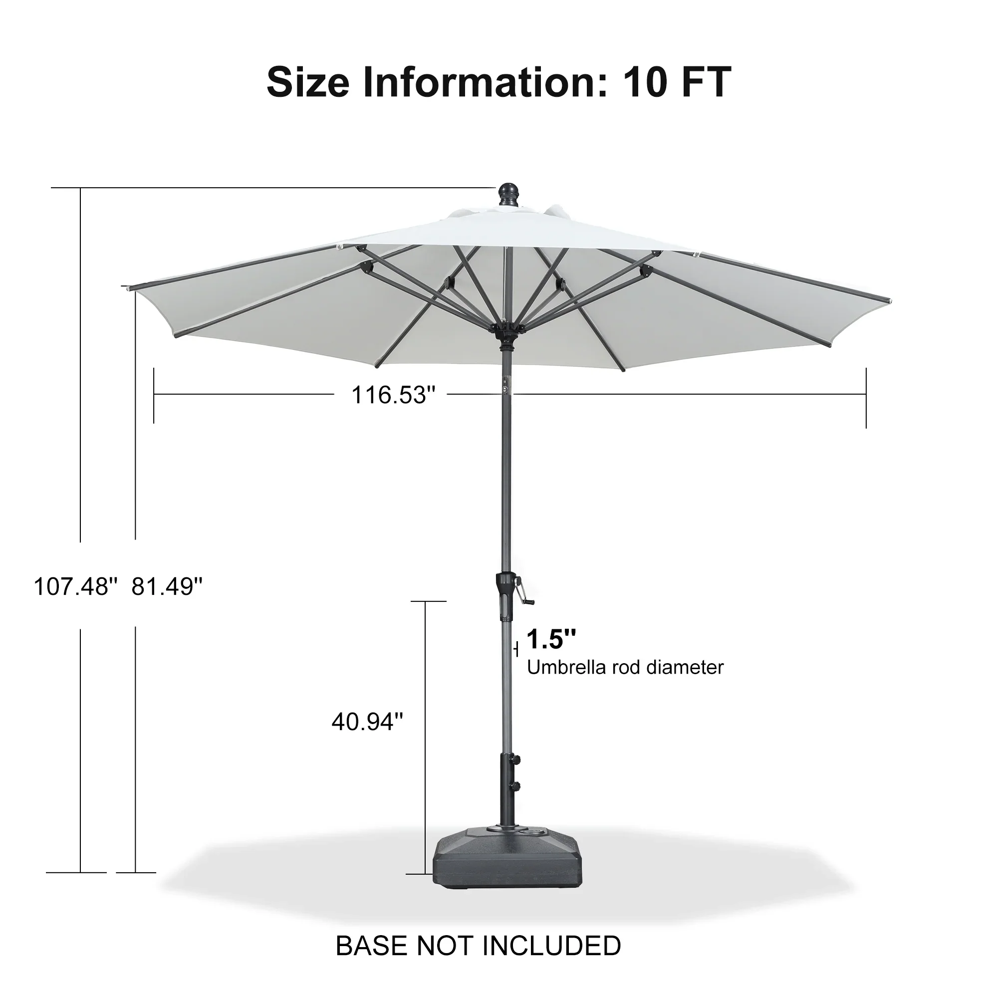 PURPLE LEAF Porch Table Umbrella with Crank and Tilt, Market Patio Umbrella - Image 45