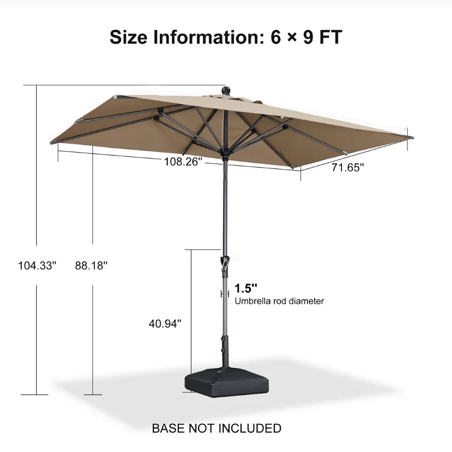 PURPLE LEAF Porch Table Umbrella with Crank and Tilt, Market Patio Umbrella - Image 57