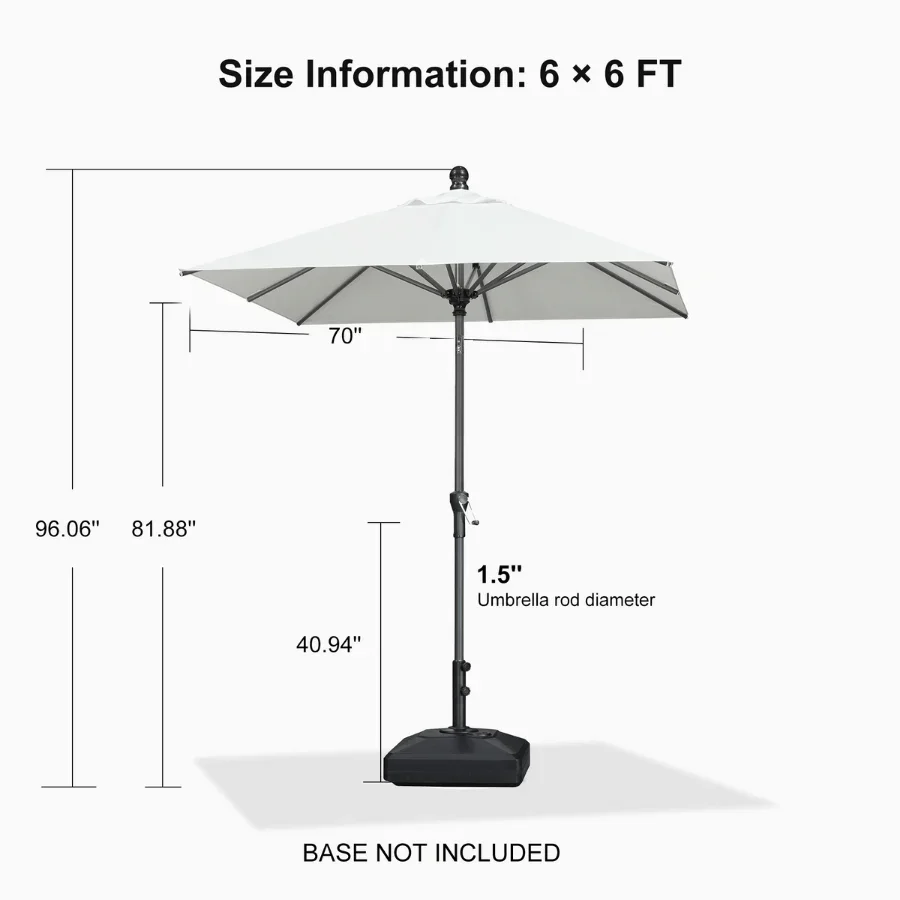 PURPLE LEAF Porch Table Umbrella with Crank and Tilt, Market Patio Umbrella - Image 74