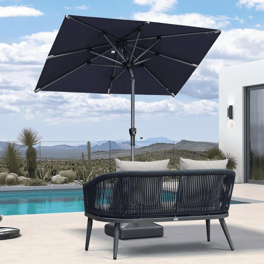 PURPLE LEAF Porch Table Umbrella with Crank and Tilt, Market Patio Umbrella - Image 78