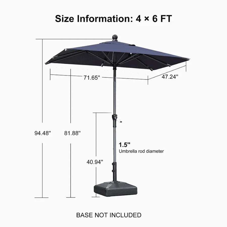 PURPLE LEAF Porch Table Umbrella with Crank and Tilt, Market Patio Umbrella - Image 79