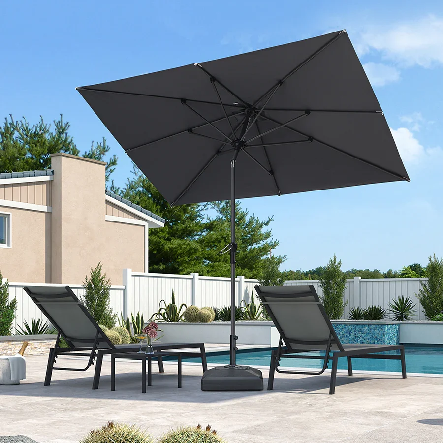 PURPLE LEAF Porch Table Umbrella with Crank and Tilt, Market Patio Umbrella - Image 8