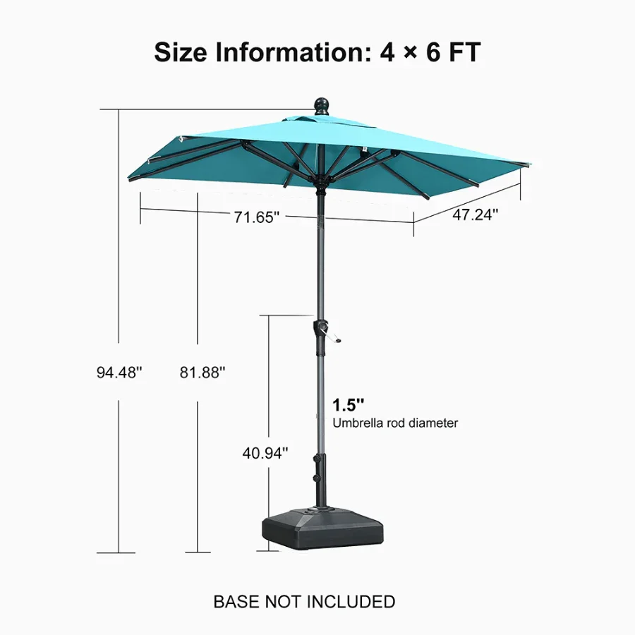 PURPLE LEAF Porch Table Umbrella with Crank and Tilt, Market Patio Umbrella - Image 80