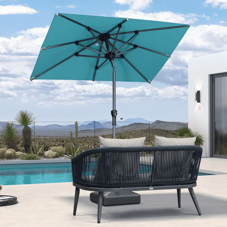 PURPLE LEAF Porch Table Umbrella with Crank and Tilt, Market Patio Umbrella - Image 82