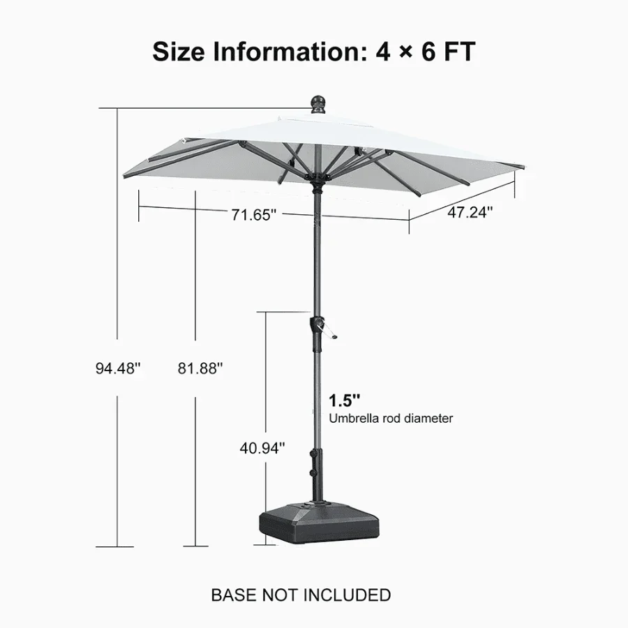 PURPLE LEAF Porch Table Umbrella with Crank and Tilt, Market Patio Umbrella - Image 83
