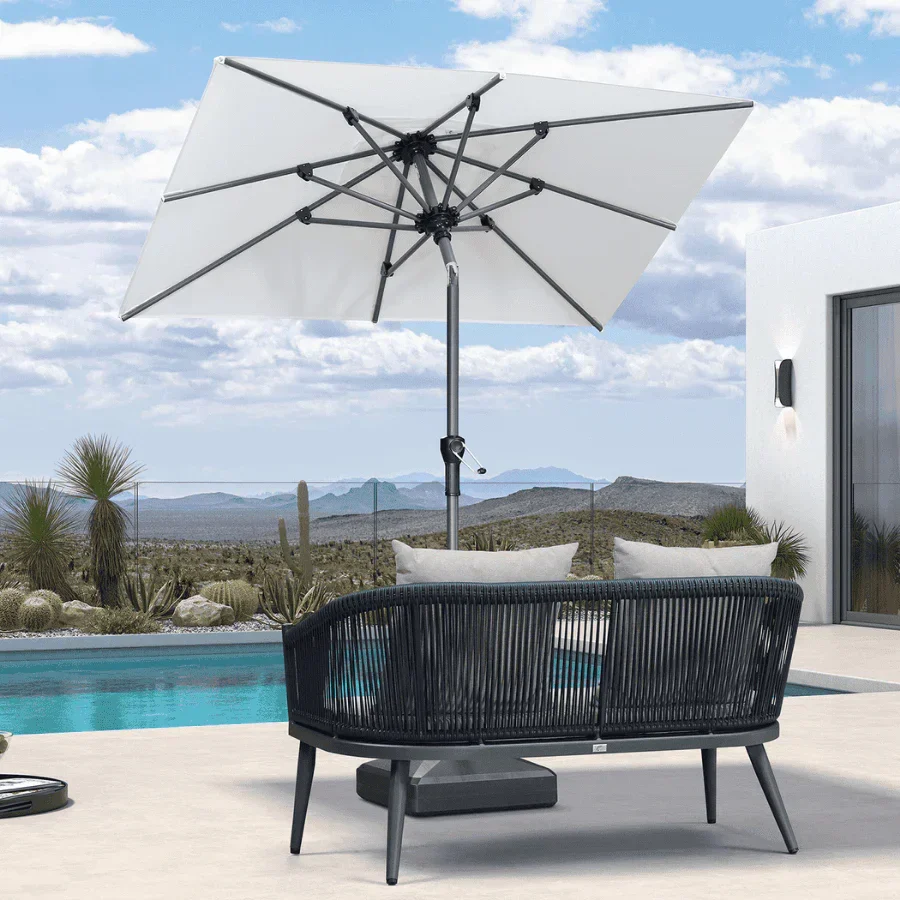 PURPLE LEAF Porch Table Umbrella with Crank and Tilt, Market Patio Umbrella - Image 85