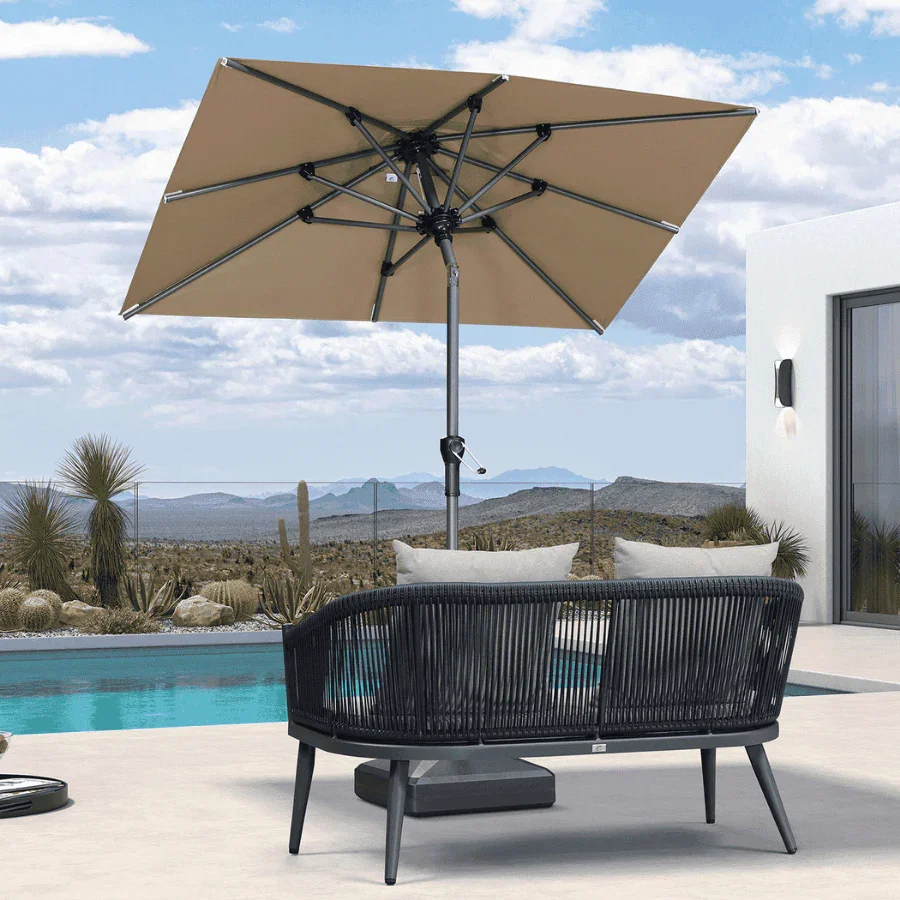 PURPLE LEAF Porch Table Umbrella with Crank and Tilt, Market Patio Umbrella - Image 88
