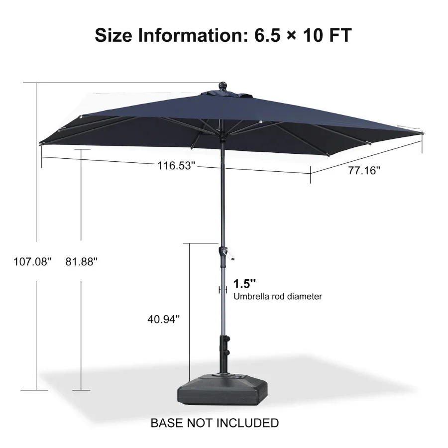 PURPLE LEAF Porch Table Umbrella with Crank and Tilt, Market Patio Umbrella - Image 89