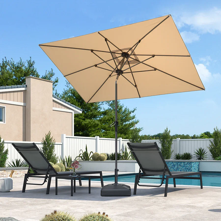 PURPLE LEAF Porch Table Umbrella with Crank and Tilt, Market Patio Umbrella - Image 9