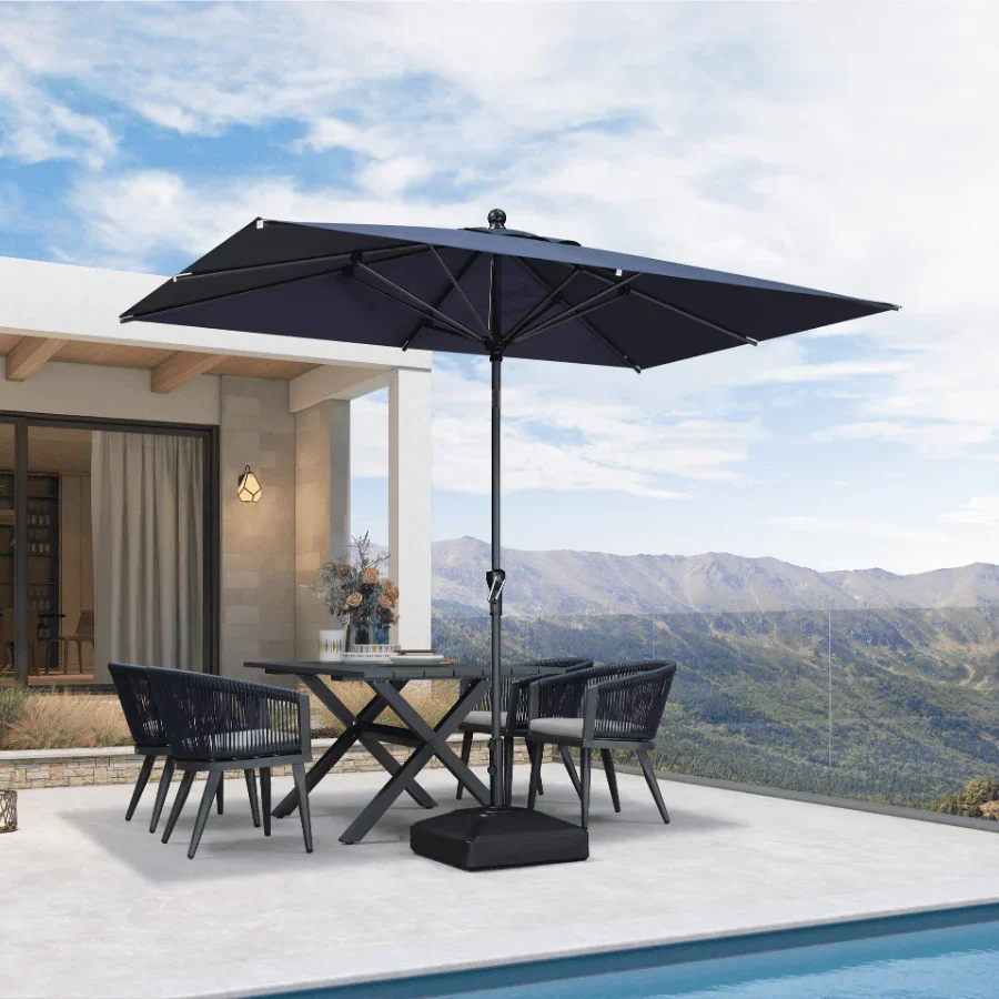 PURPLE LEAF Porch Table Umbrella with Crank and Tilt, Market Patio Umbrella - Image 90