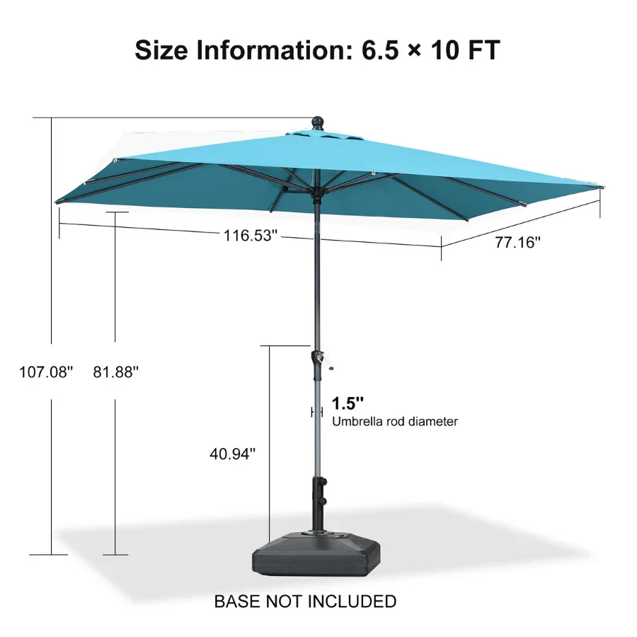PURPLE LEAF Porch Table Umbrella with Crank and Tilt, Market Patio Umbrella - Image 91