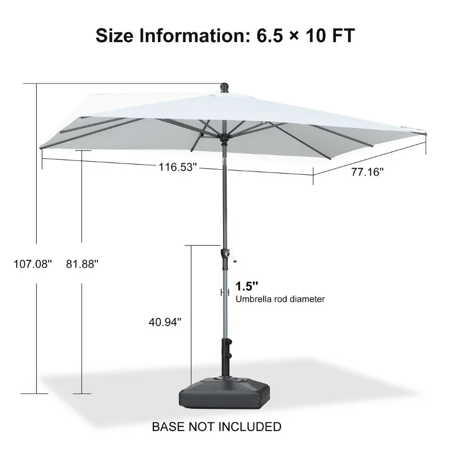 PURPLE LEAF Porch Table Umbrella with Crank and Tilt, Market Patio Umbrella - Image 93