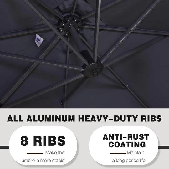 PURPLE LEAF Cantilever Garden Patio Umbrella with Free Umbrella Cover - Image 29
