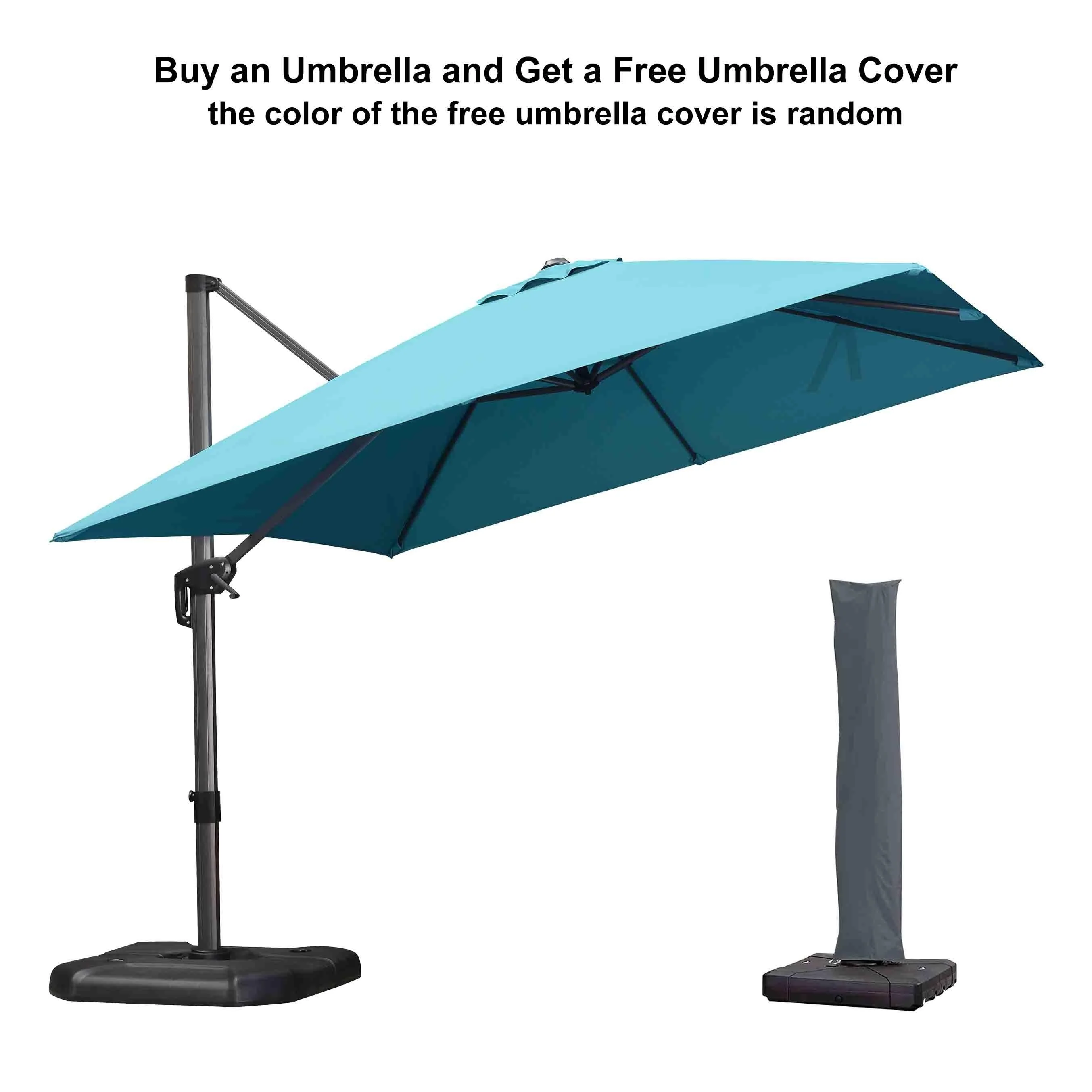 PURPLE LEAF Cantilever Garden Patio Umbrella with Free Umbrella Cover - Image 5