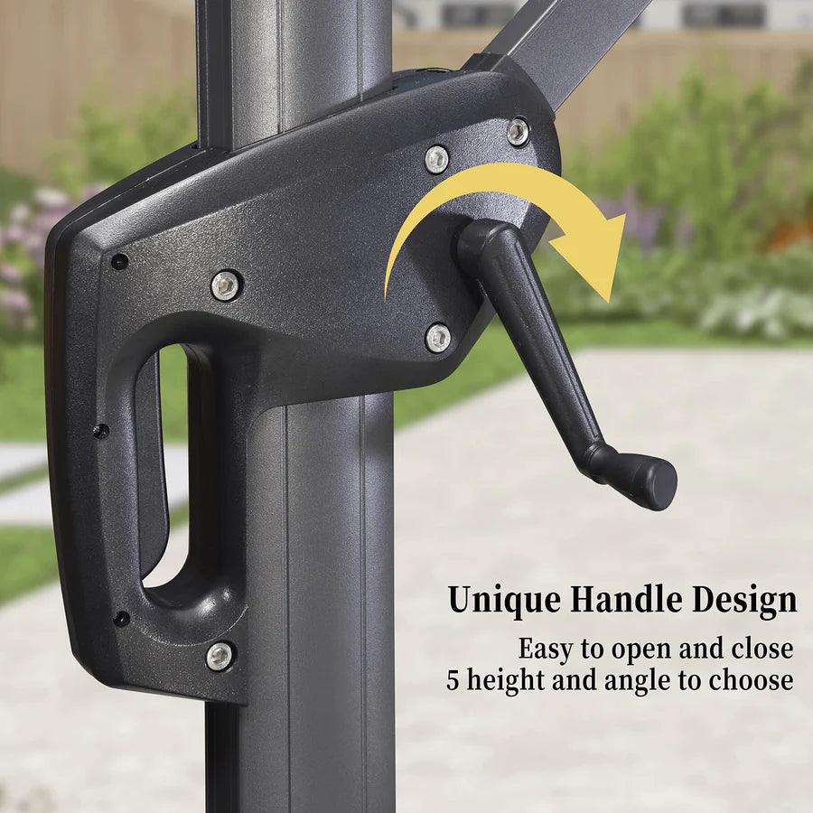 PURPLE LEAF Cantilever Garden Patio Umbrella with Free Umbrella Cover - Image 8