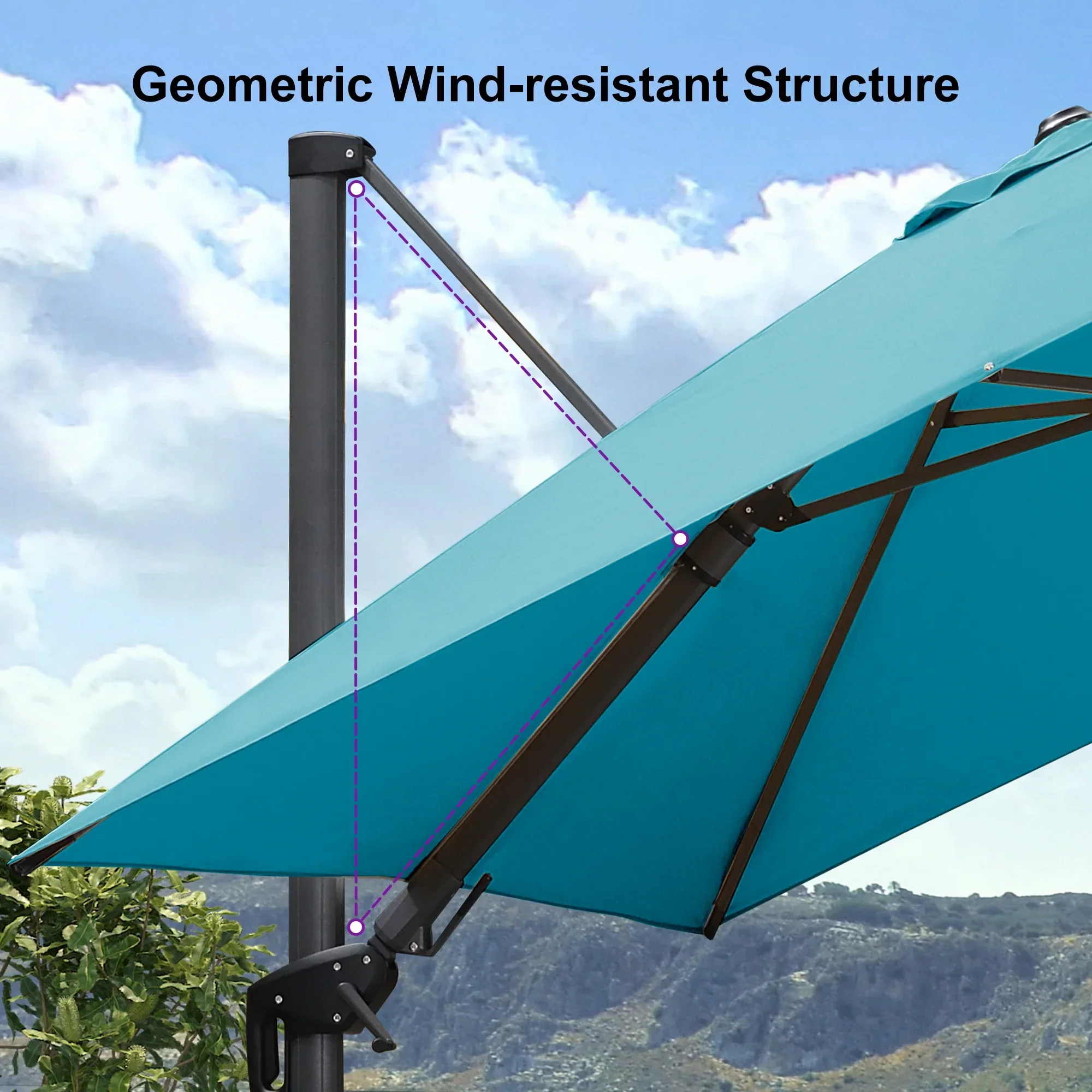 PURPLE LEAF Best Value Cantilever Patio Umbrella with Left-Right Tilt and 360° Swivel - Image 210