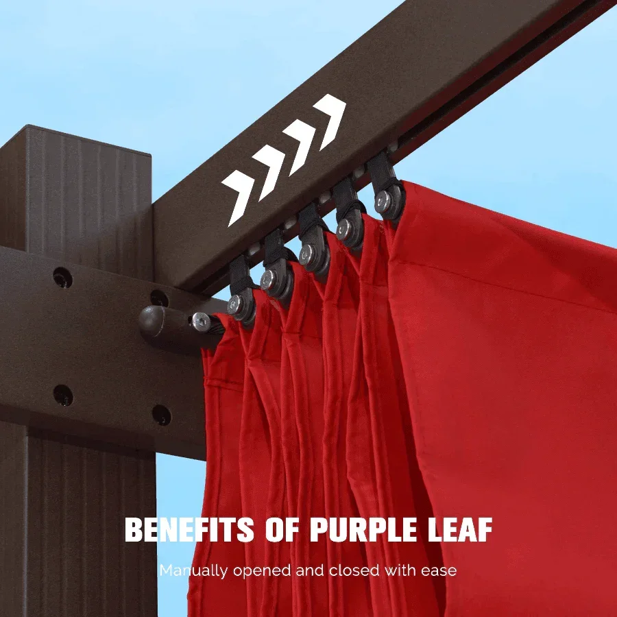 PURPLE LEAF Pergola Outdoor Retractable Metal Pergola with Canopy Patio Pergola with Shade Cover for Garden Pool Yard Beach Deck - Image 32