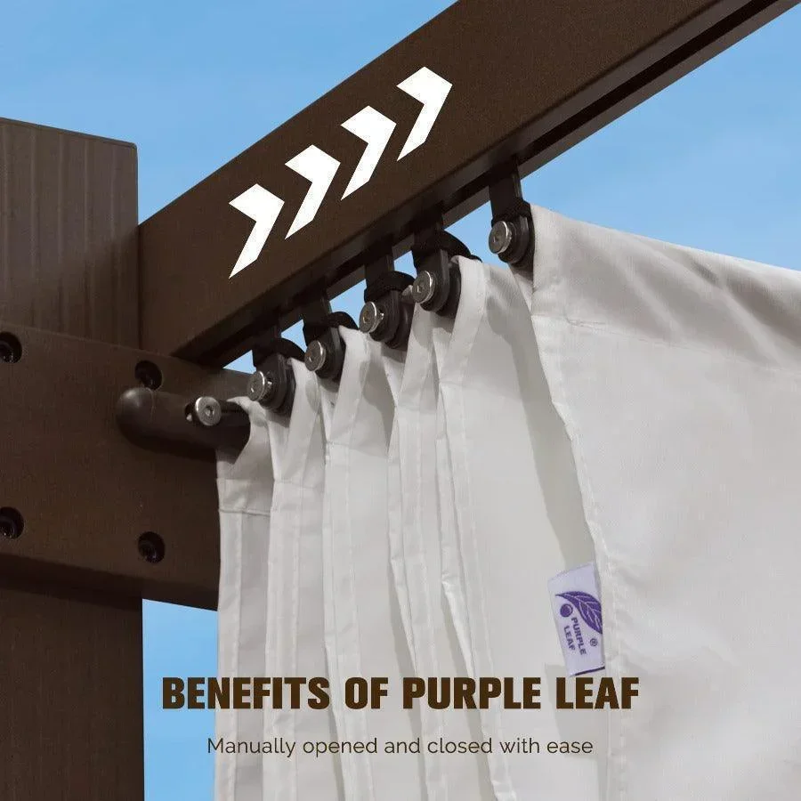 PURPLE LEAF Pergola Outdoor Retractable Metal Pergola with Canopy Patio Pergola with Shade Cover for Garden Pool Yard Beach Deck - Image 76