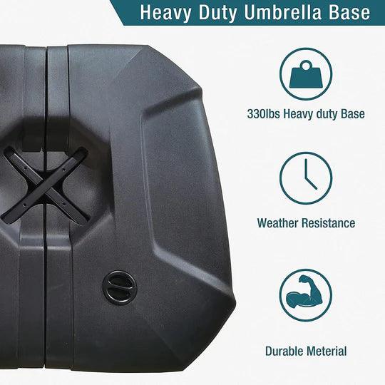 PURPLE LEAF Outdoor Patio Umbrella with Base, Cantilever Umbrellas for Garden, Grey - Image 35