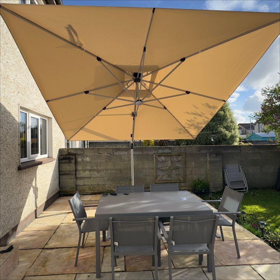PURPLE LEAF Solar Powered Umbrella LED Rectangular Patio Umbrella with Lights - Image 56