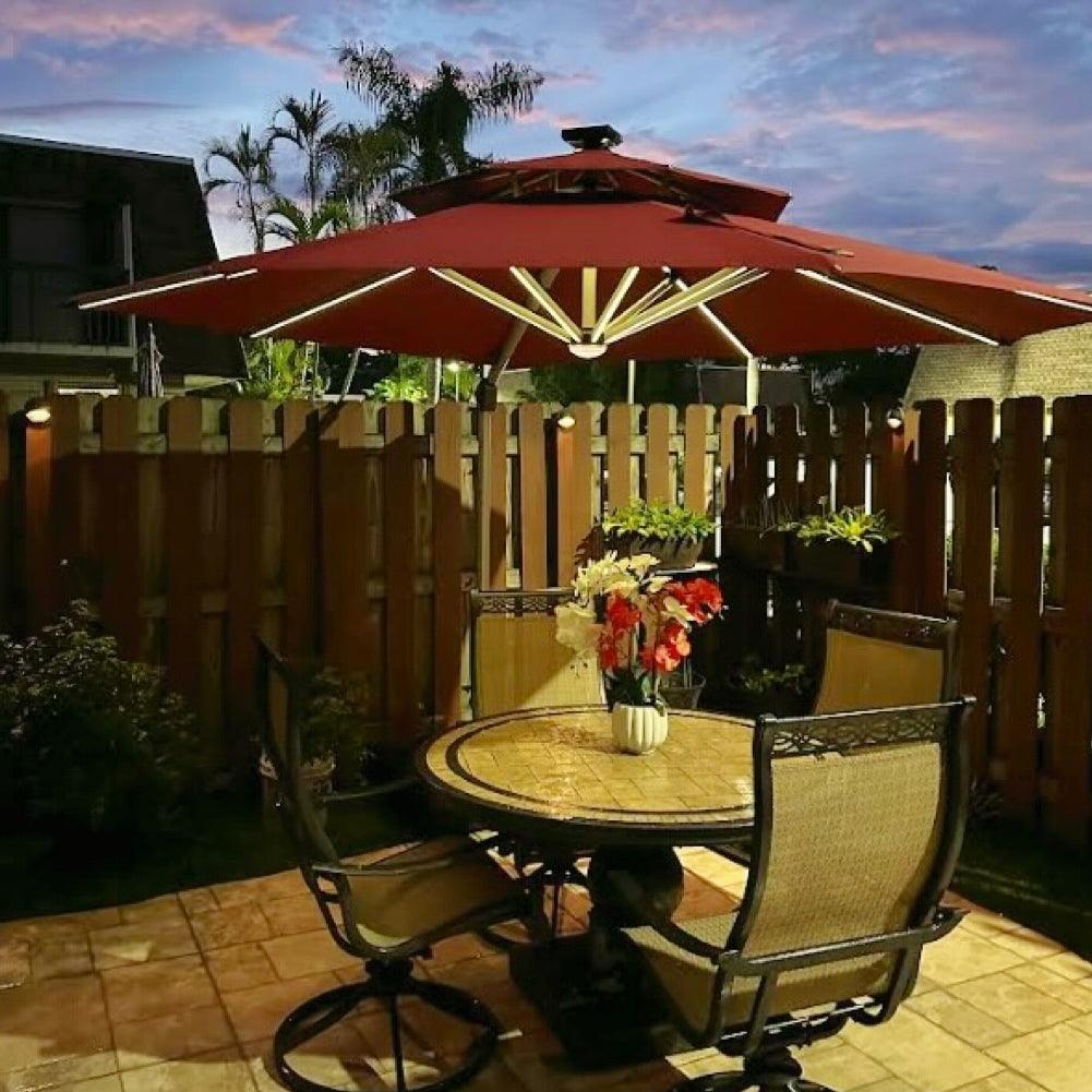 PURPLE LEAF Round Solar Lighted Cantilever Umbrella Outside Patio Umbrella with Lights - Image 64