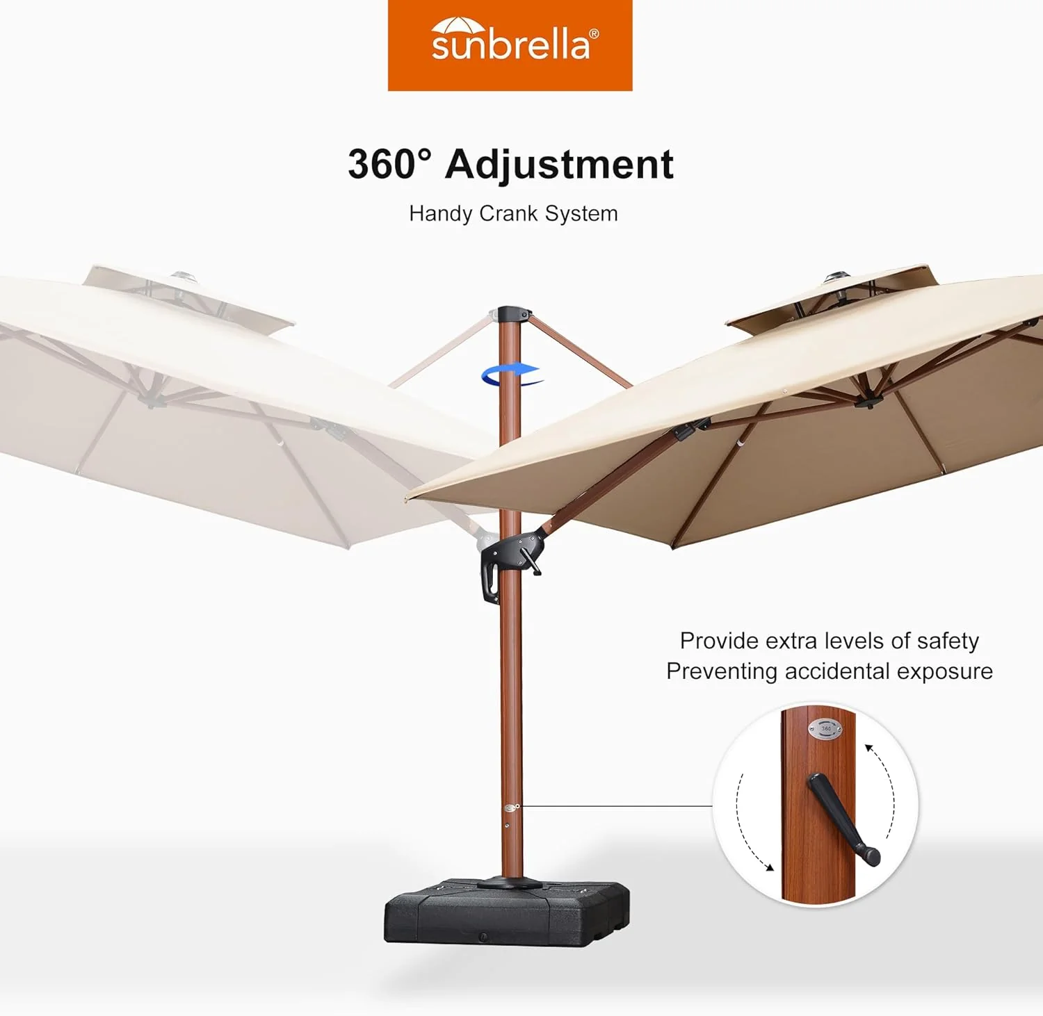 PURPLE LEAF SUNBRELLA Cantilever Umbrella Deluxe Wood Pattern Patio Umbrella - Image 147