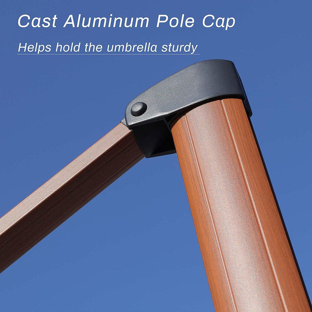 PURPLE LEAF SUNBRELLA Cantilever Umbrella Deluxe Wood Pattern Patio Umbrella - Image 17