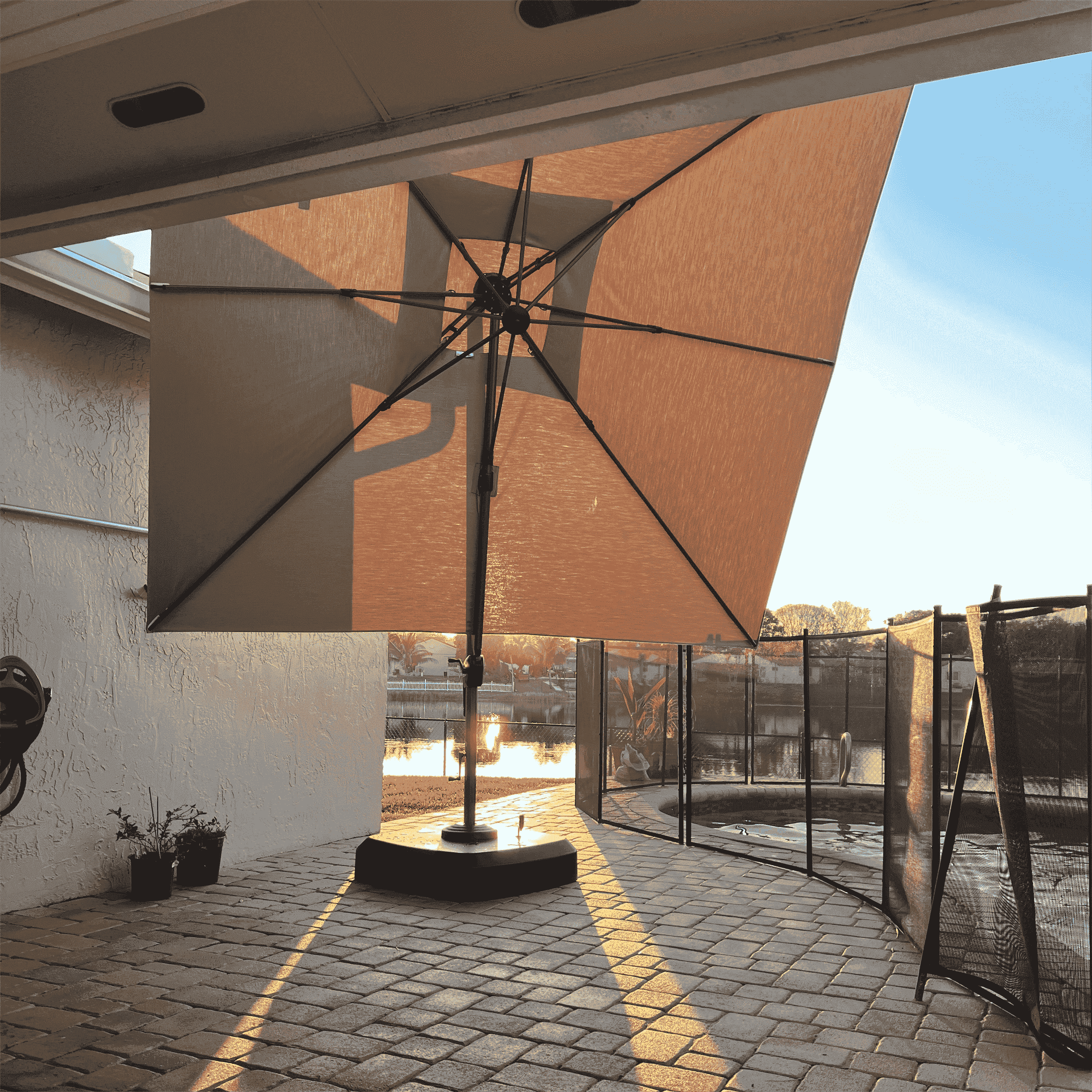 PURPLE LEAF SUNBRELLA Cantilever Umbrella Deluxe Wood Pattern Patio Umbrella - Image 35