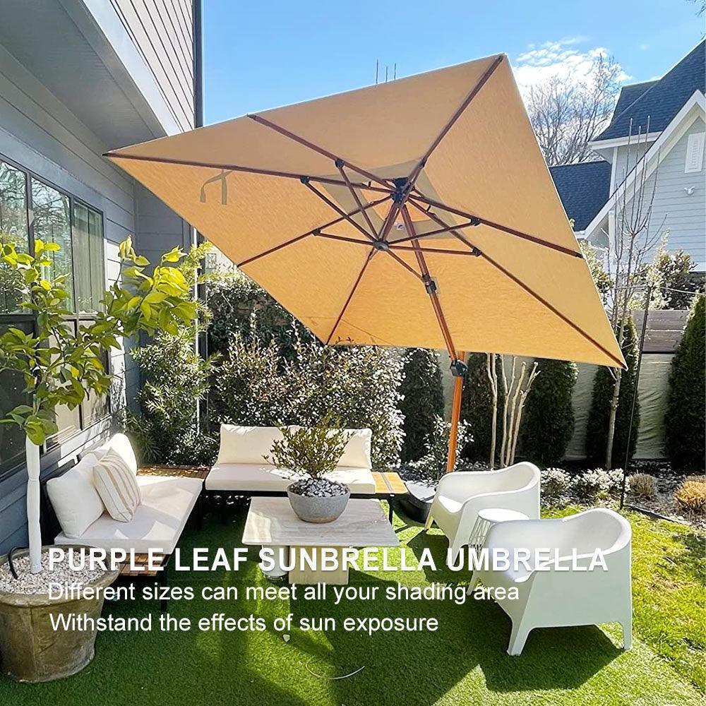PURPLE LEAF SUNBRELLA Cantilever Umbrella Deluxe Wood Pattern Patio Umbrella - Image 49