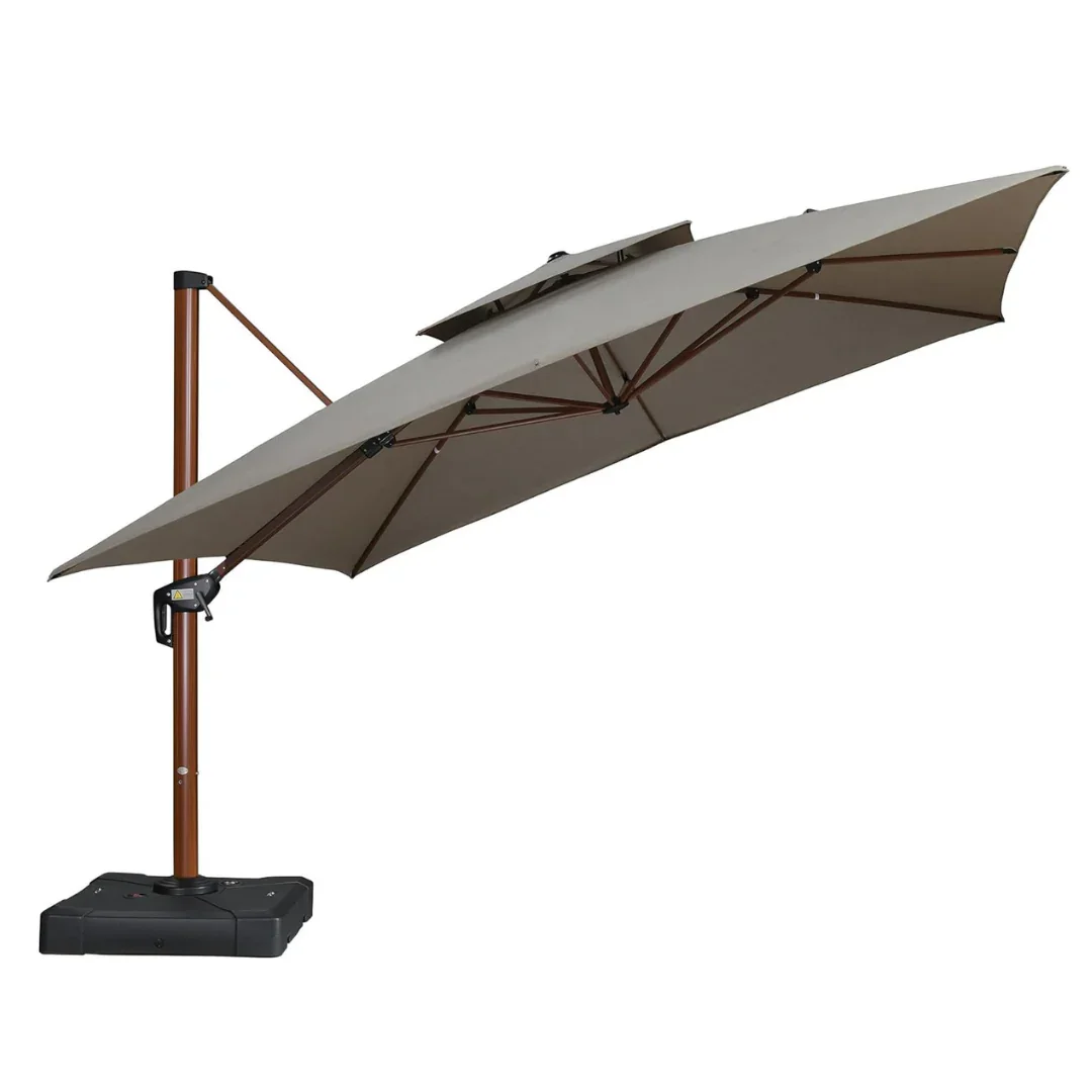 PURPLE LEAF SUNBRELLA Cantilever Umbrella Deluxe Wood Pattern Patio Umbrella - Image 55