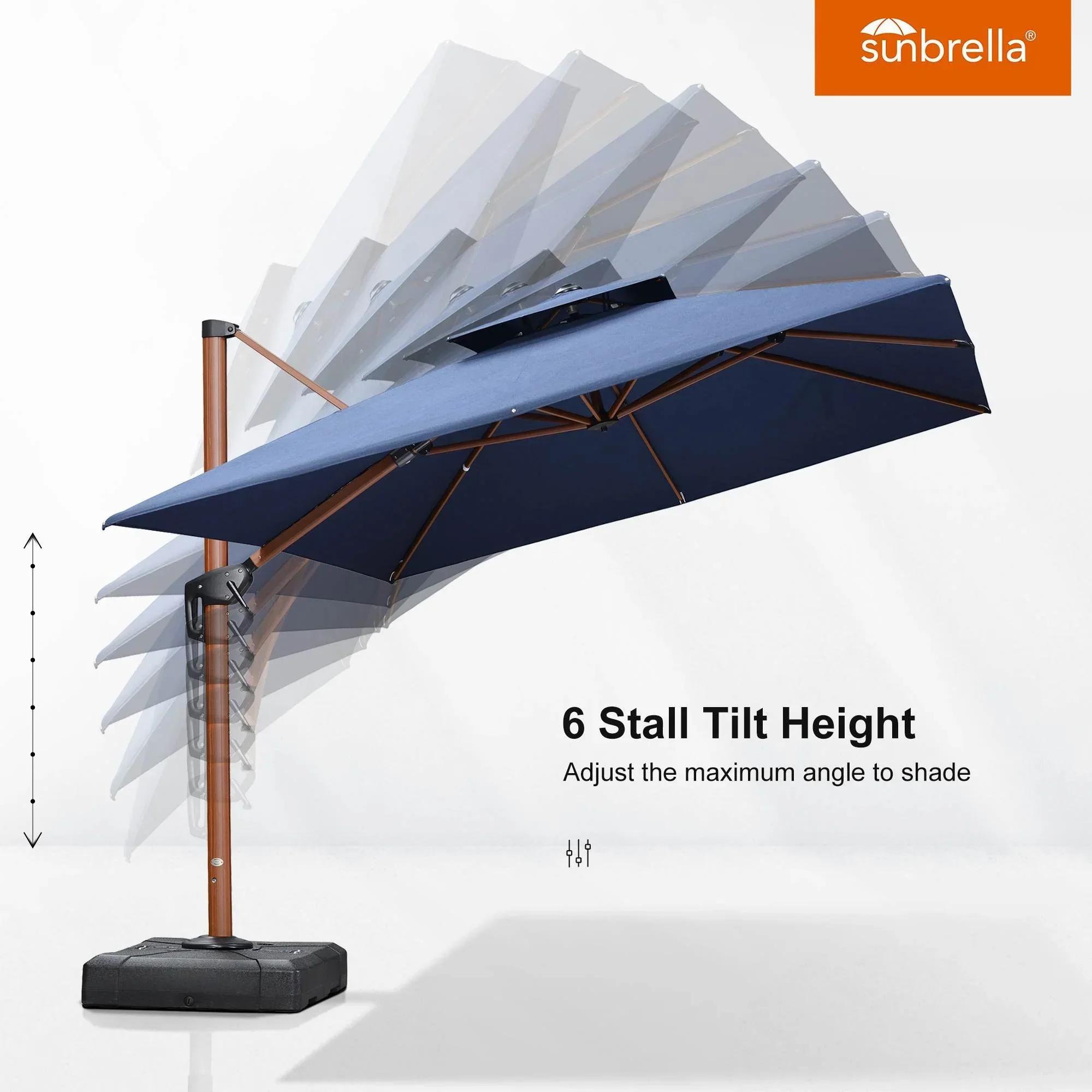 PURPLE LEAF SUNBRELLA Cantilever Umbrella Deluxe Wood Pattern Patio Umbrella - Image 73