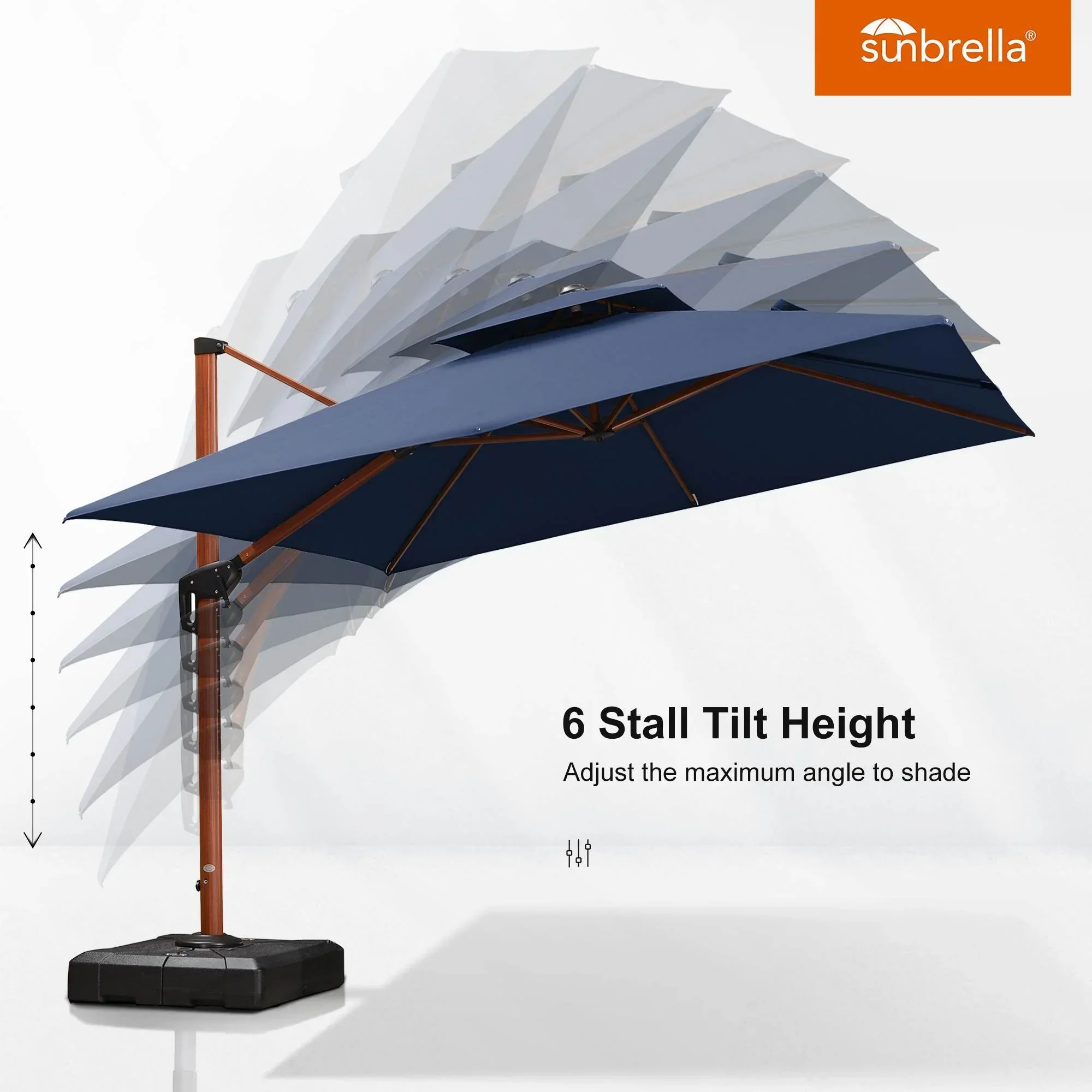PURPLE LEAF SUNBRELLA Cantilever Umbrella Deluxe Wood Pattern Patio Umbrella - Image 77