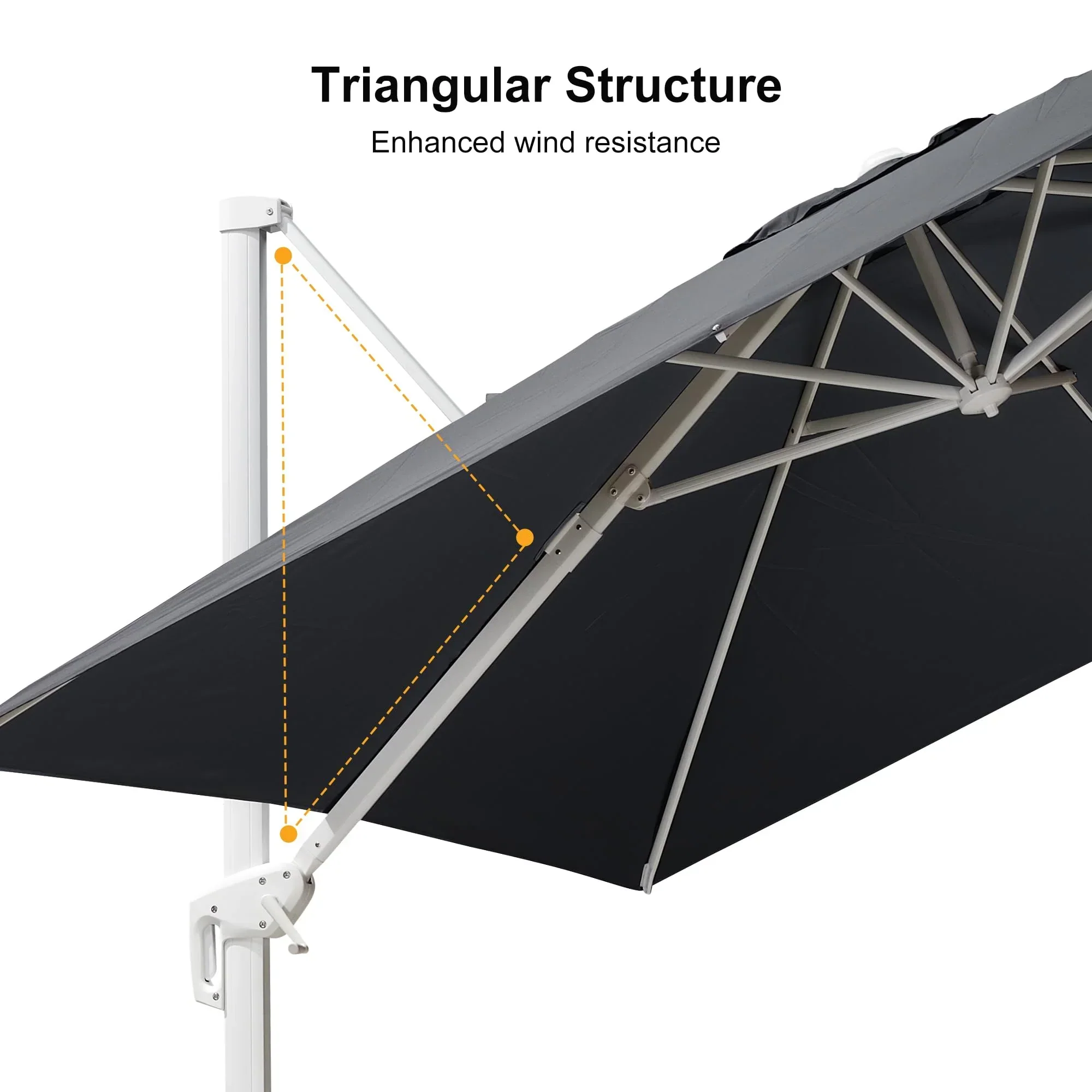 PURPLE LEAF Outdoor Patio Umbrella with Base, Best White Cantilever Umbrellas - Image 140