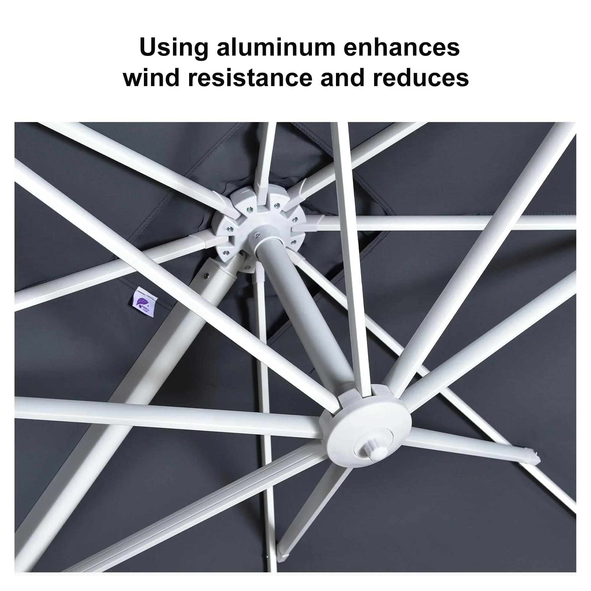 PURPLE LEAF Outdoor Patio Umbrella with Base, Best White Cantilever Umbrellas - Image 174