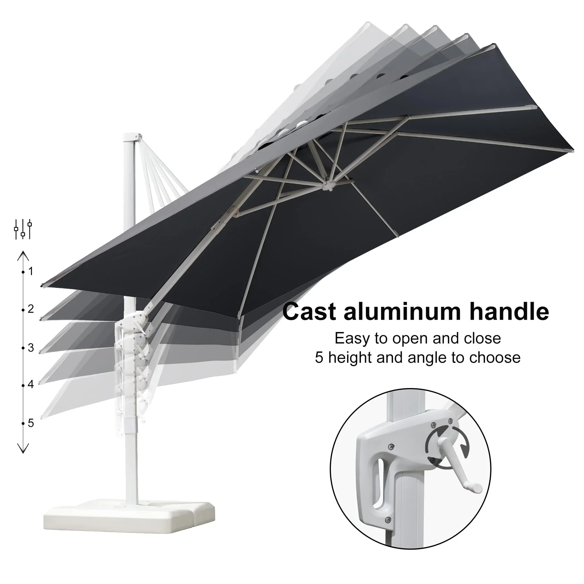 PURPLE LEAF Outdoor Patio Umbrella with Base, Best White Cantilever Umbrellas - Image 175