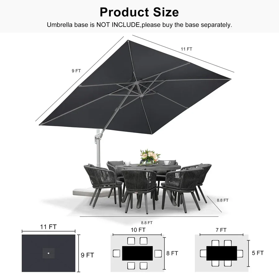 PURPLE LEAF Outdoor Patio Umbrella with Base, Best White Cantilever Umbrellas - Image 185