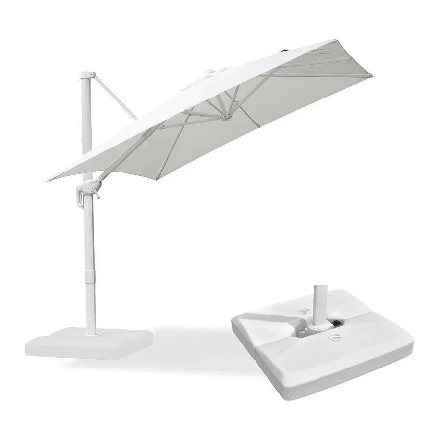PURPLE LEAF Outdoor Patio Umbrella with Base, Best White Cantilever Umbrellas - Image 5