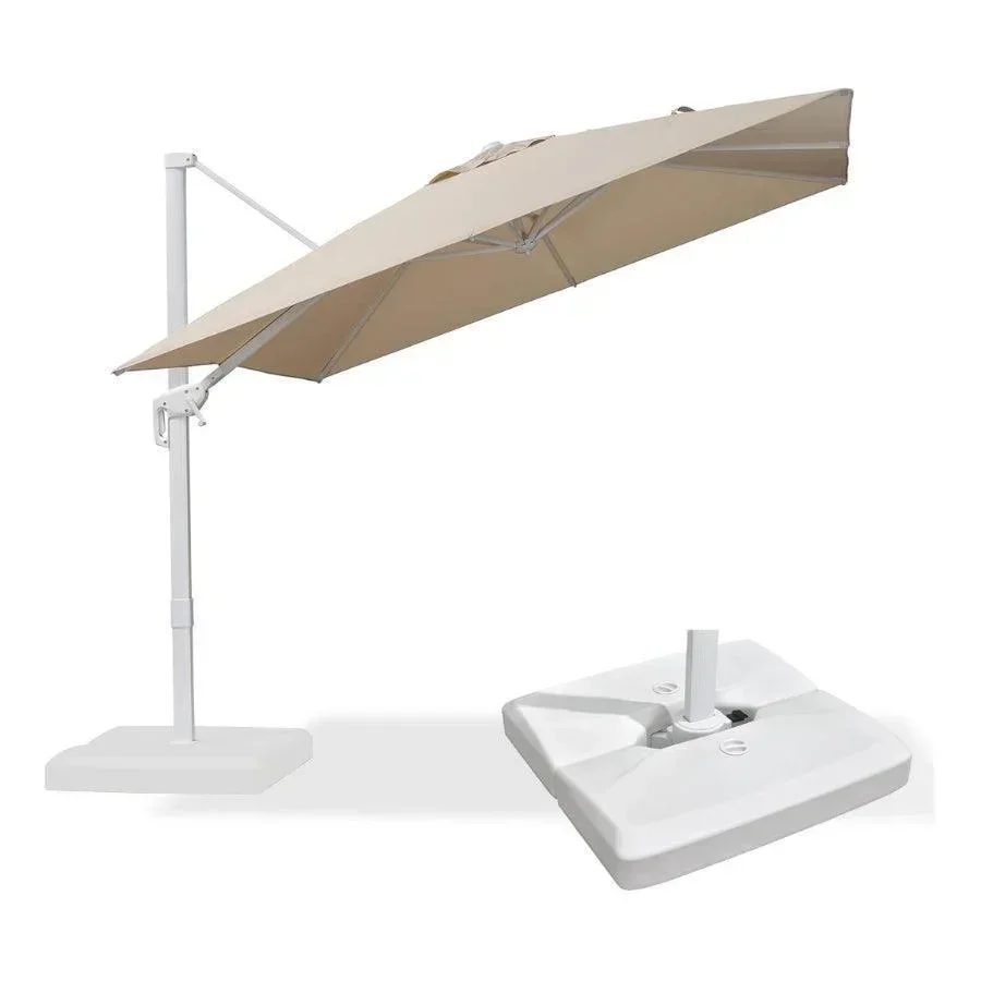 PURPLE LEAF Outdoor Patio Umbrella with Base, Best White Cantilever Umbrellas - Image 6