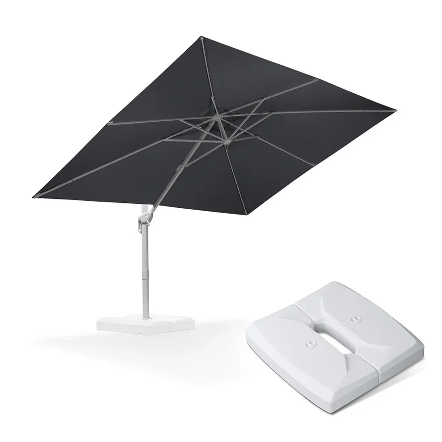PURPLE LEAF Outdoor Patio Umbrella with Base, Best White Cantilever Umbrellas - Image 62