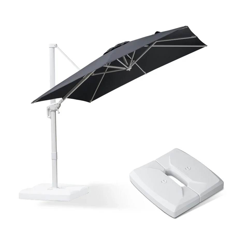 PURPLE LEAF Outdoor Patio Umbrella with Base, Best White Cantilever Umbrellas - Image 64