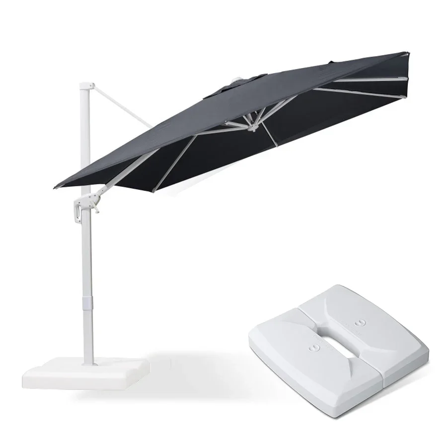 PURPLE LEAF Outdoor Patio Umbrella with Base, Best White Cantilever Umbrellas - Image 67